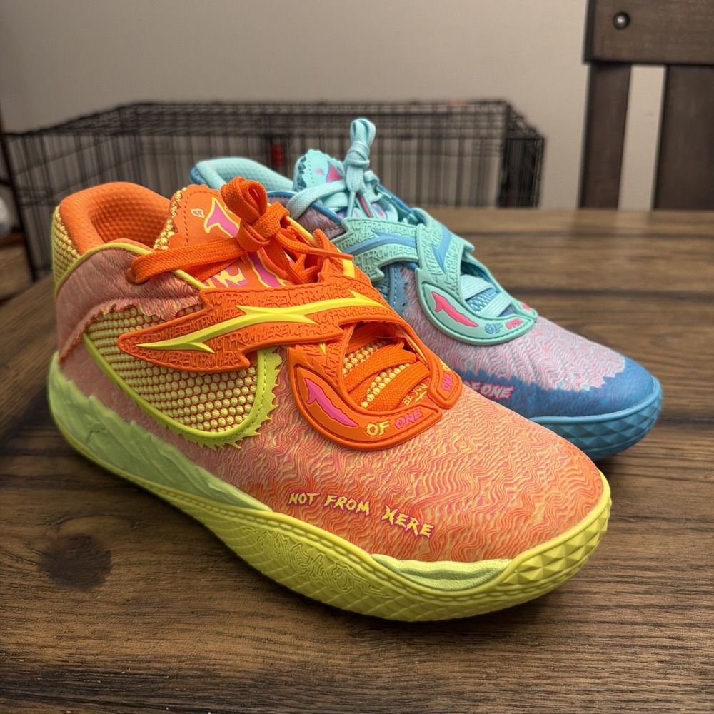 Puma MB.05 "Rick and Morty" Orange/Electric Peppermint/Blue Men's Size 9.5….R6